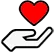 Hand and heart icon