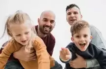 Two fathers and Two foster children