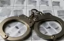 Fingerprint card and handcuffs