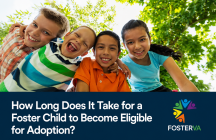Group of smiling foster children enjoying time together outdoors.