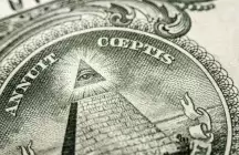 The all seeing eye on top of the 1 dollar bill 