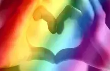 LGBTQ Love heart made from hands