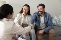 Potential foster parents talking with Social Services