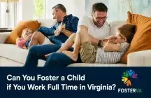 Foster parents spending quality time with children while balancing work and family life at home.