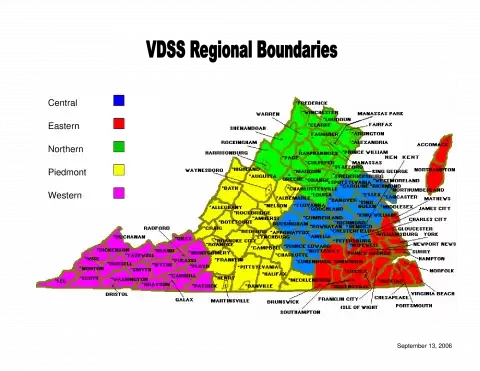 Virginia DSS Boundaries map