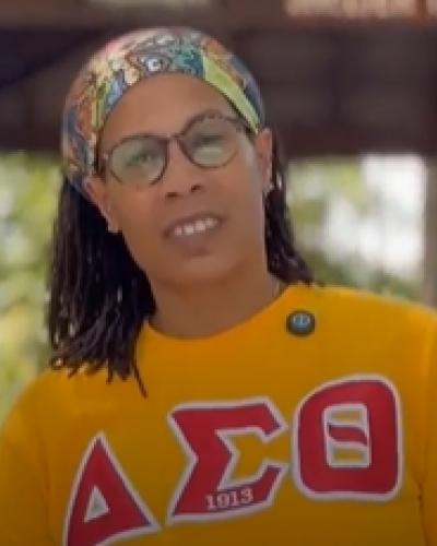 Nanette Jorge in a yellow T shirt 